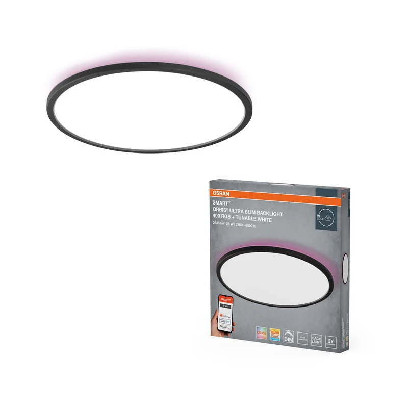 Panel de luz OSRAM SMART+ WiFi, negro, 25 W, 2940 lm, 400 mm