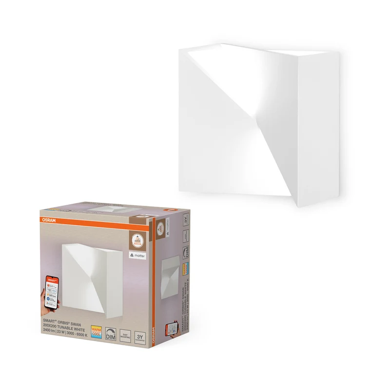 Aplique LED OSRAM Matter SMART+ ORBIS SWAN 20x20cm Tunable White 23W / 3000-6500K blanco