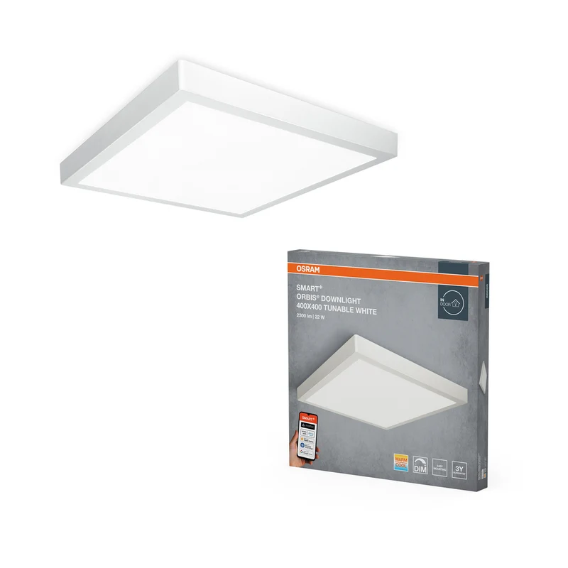 Lámpara de techo LED OSRAM Matter SMART+ ORBIS DOWNLIGHT 40x40cm Blanco modulable 22W / 3000-6500K