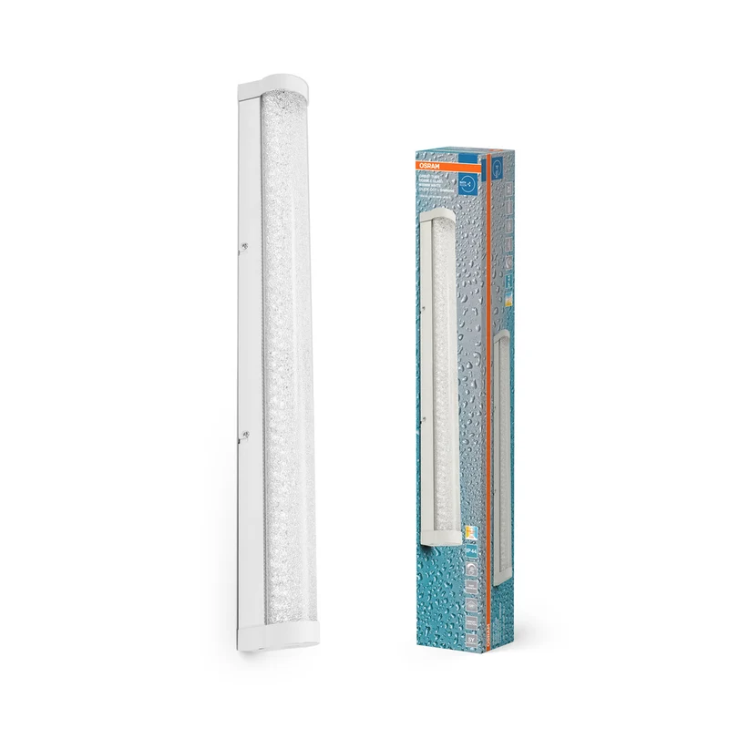 Espejo de baño/aplique OSRAM ORBIS Tube, vidrio burbuja, 12 W, 60 cm, blanco