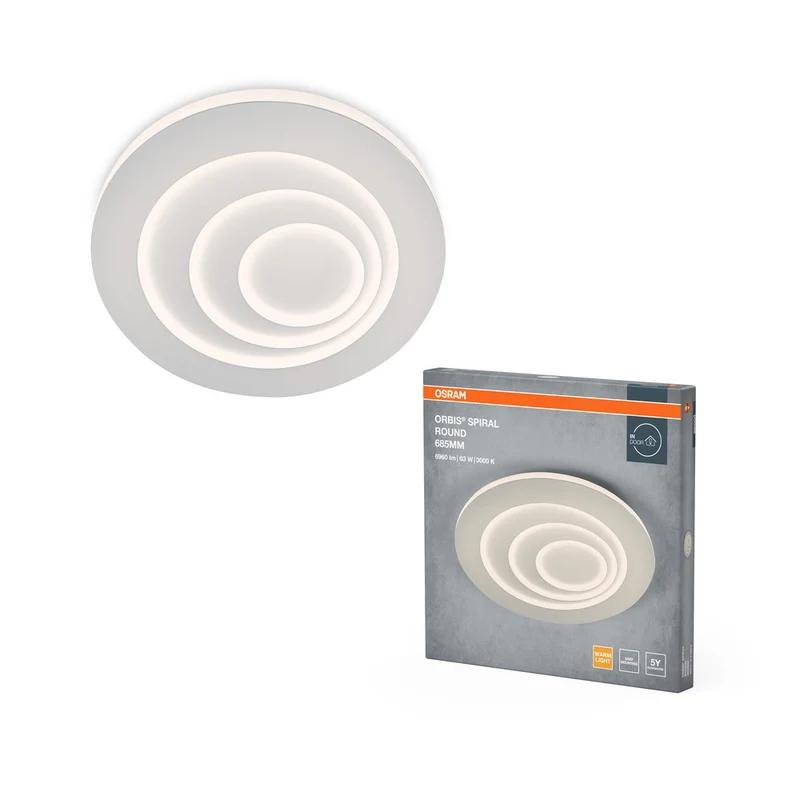 Lámpara de techo OSRAM ORBIS SPIRAL ROUND, blanca, 63 W, 5000 lm