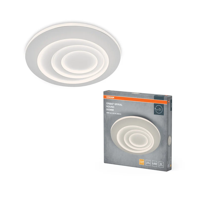Lámpara de techo OSRAM ORBIS SPIRAL ROUND, blanca, 42 W, 4000 lm