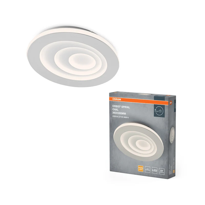 Lámpara de techo OSRAM ORBIS SPIRAL OVAL, blanca, 27 W, 2400 lm