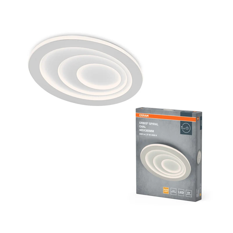 Lámpara de techo OSRAM ORBIS SPIRAL OVAL, blanca, 37 W, 4000 lm