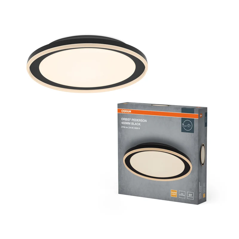 Lámpara de techo OSRAM ORBIS Pederson 24W 450mm negra