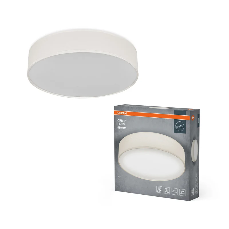 Lámpara de techo OSRAM ORBIS PARIS de 480 mm, beige, 3 bombillas E27