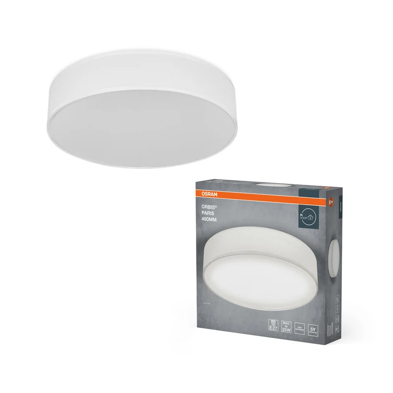Lámpara de techo OSRAM ORBIS PARIS de 480 mm, blanca, 3 bombillas E27