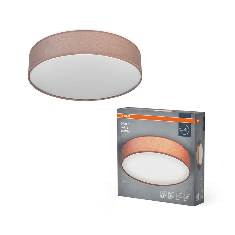 Lámpara de techo OSRAM ORBIS PARIS 480 mm, marrón, 3 bombillas E27