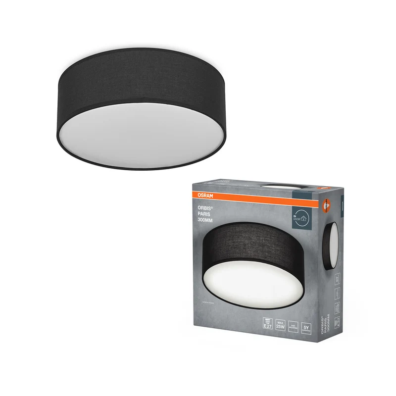 Lámpara de techo OSRAM ORBIS PARIS 300 mm, negra, E27