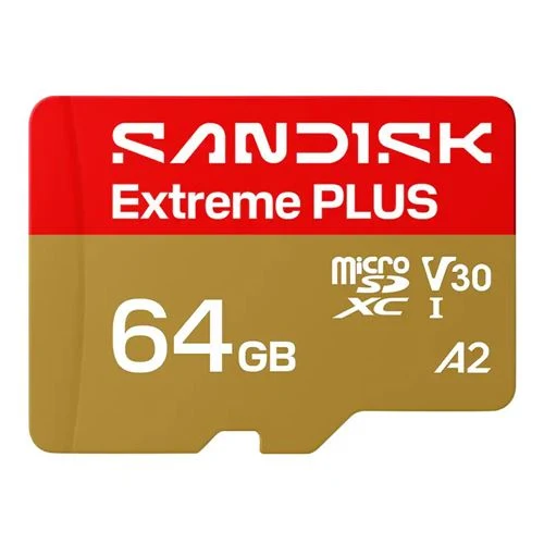 Tarjeta de Memoria Sandisk Extreme PLUS 64GB microSDXC Card UHS-I Flash Memory Card U3 V30 A2 Micro SD Card