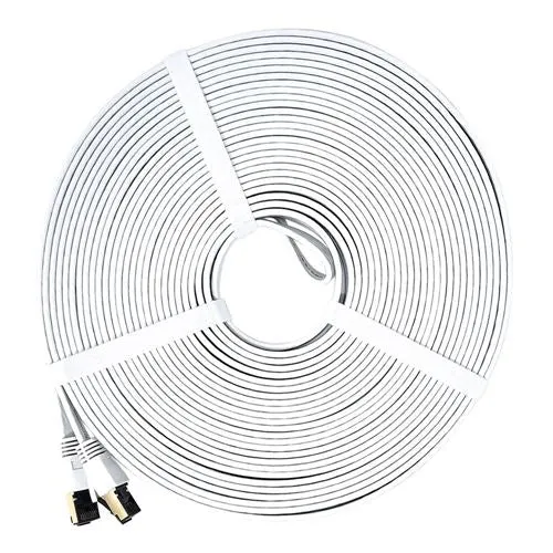Cables de Red PPA 75 Ft. Flat CAT 8 Snagless Ethernet Cable Blanco