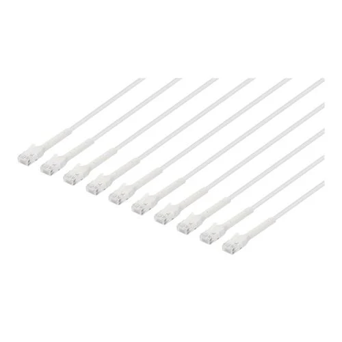 Cables de Red Intellinet Cat6 Stranded U/UTP FlexiBoot Slim Network Patch Ethernet Cable 1ft. Blanco