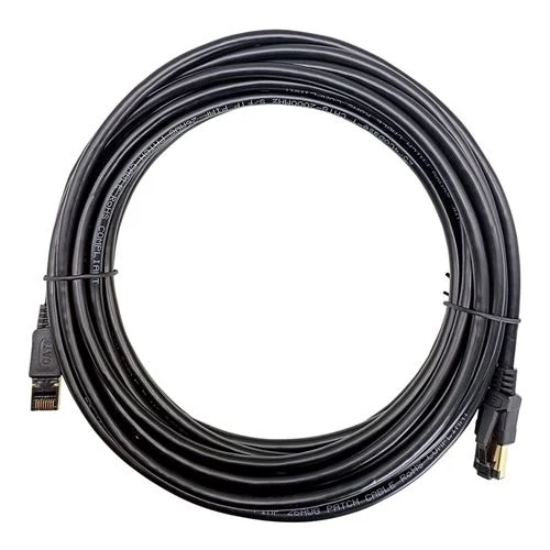 Cables de Red PPA 25 Ft. CAT 8 Gold-Plated Ethernet Cable Negro
