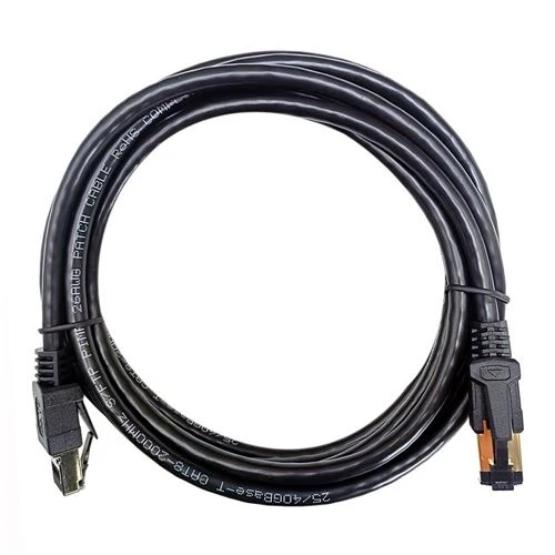 Cables de Red PPA 10 Ft. CAT 8 Gold-Plated Ethernet Cable Negro