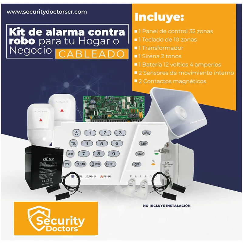 Kit de alarma contra robo CABLEADA KIT001