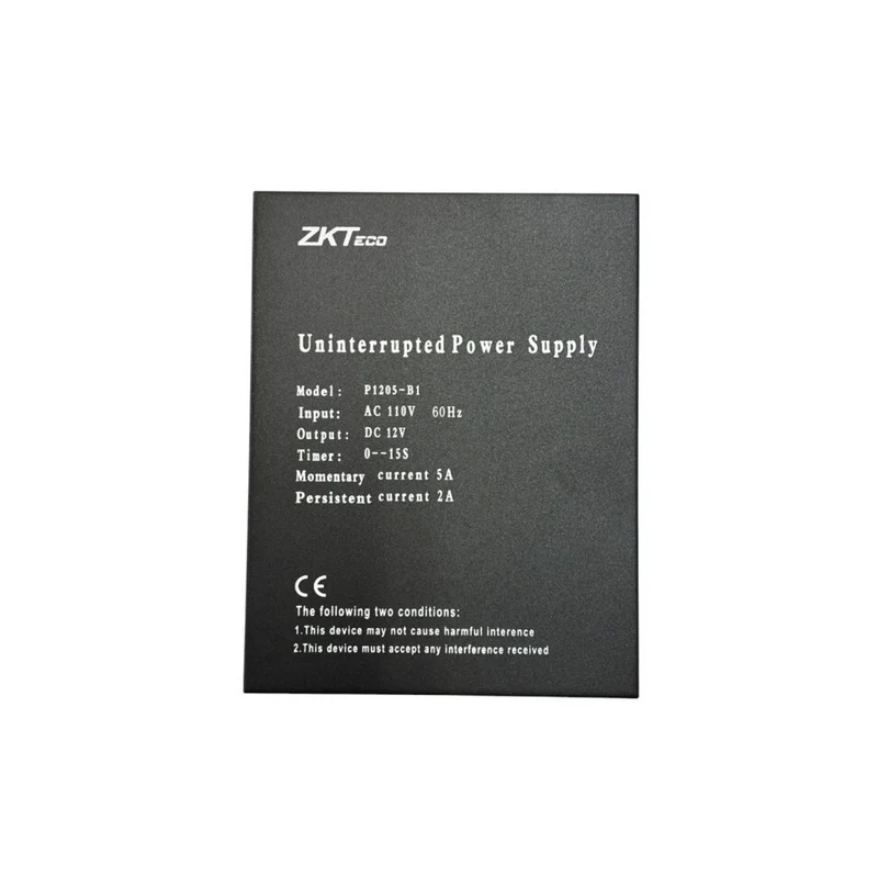 Fuente de alimentación 12VDC con cargador de batería 5A 2A Marca: ZKTeco