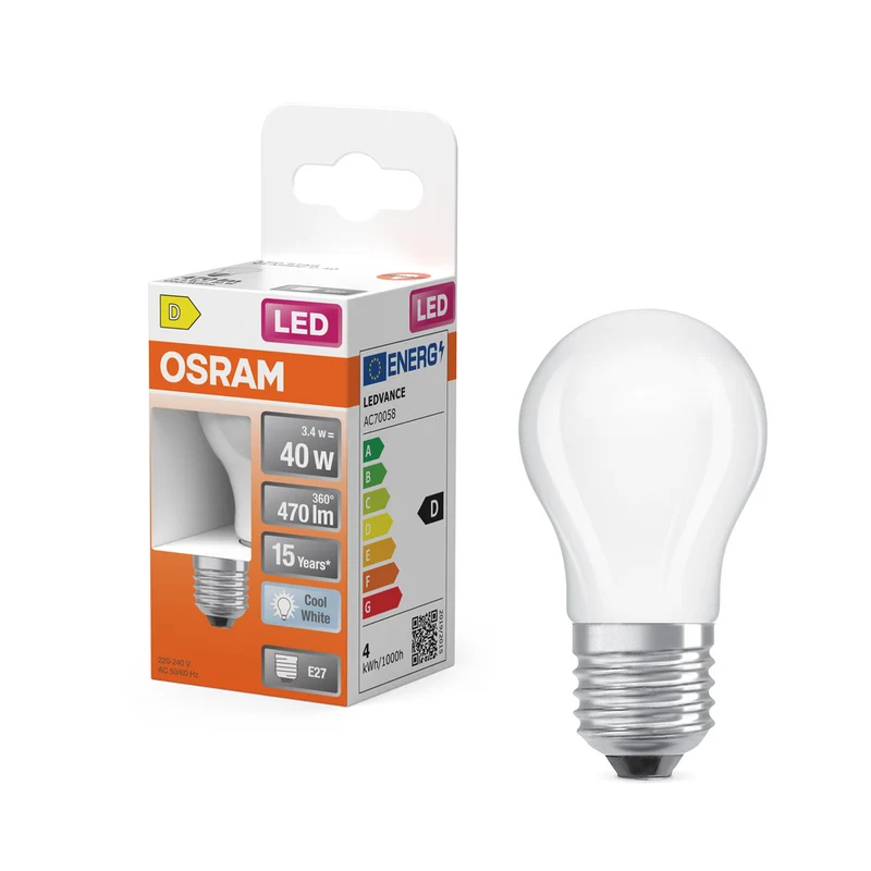OSRAM LED Retrofit Classic P 3,4 W 840 mate E27