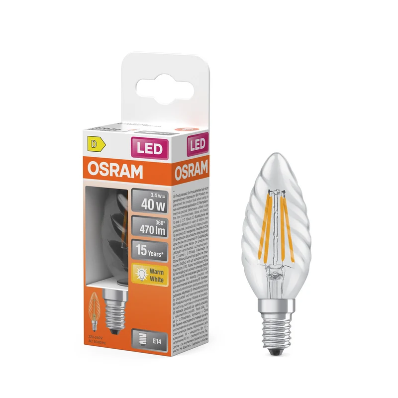 OSRAM LED Retrofit Classic BW 3,4 W 827 transparente E14