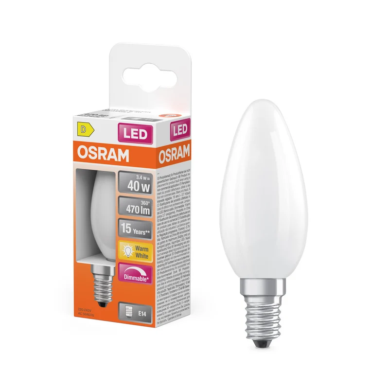 OSRAM LED Retrofit Classic B regulable 3,4 W 827 mate E14
