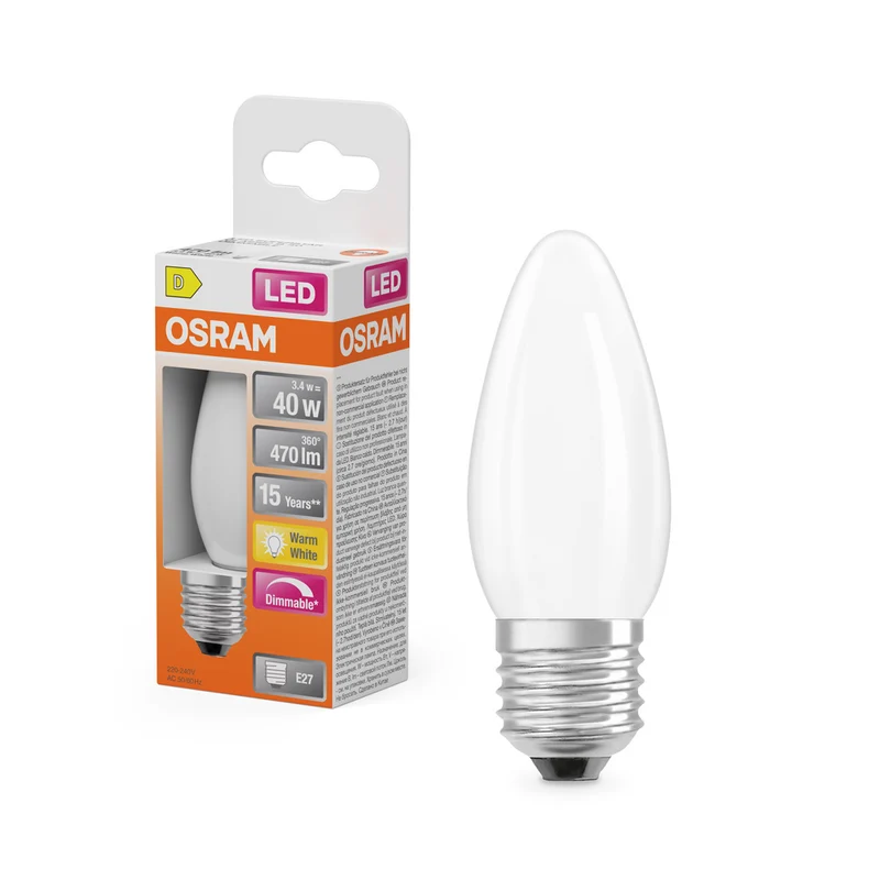 OSRAM LED Retrofit Classic B regulable 3,4 W 827 mate E27