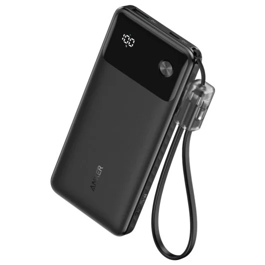 Batería externa 10.000 mAh con cable USB-C de Anker - Negro
