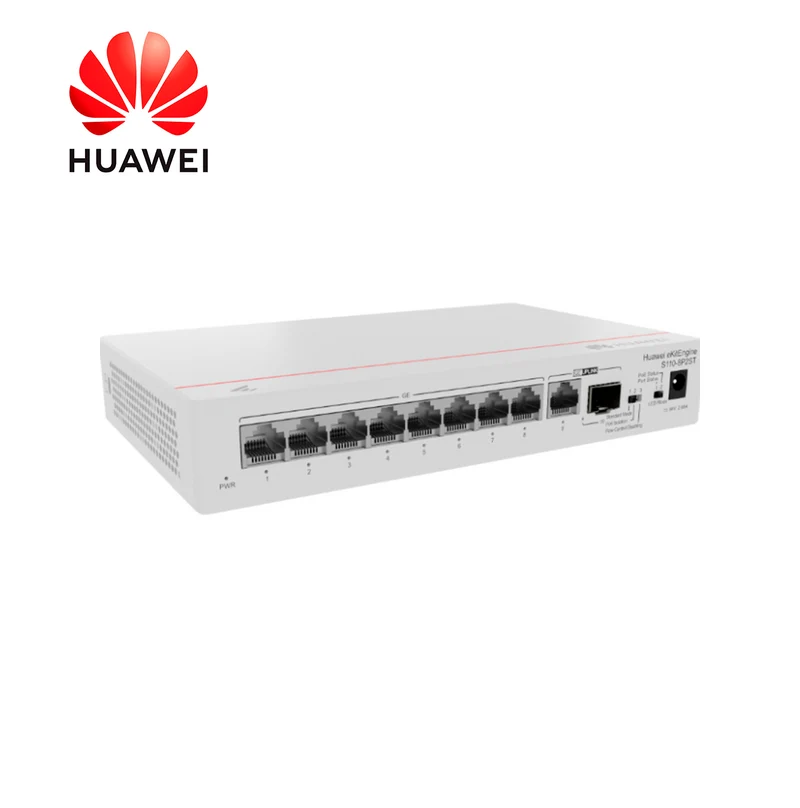 Switch 8 puertos 10/100/1000Base-T/ 1 puerto SFP GE/ Compatible con PoE+ Marca: Huawei