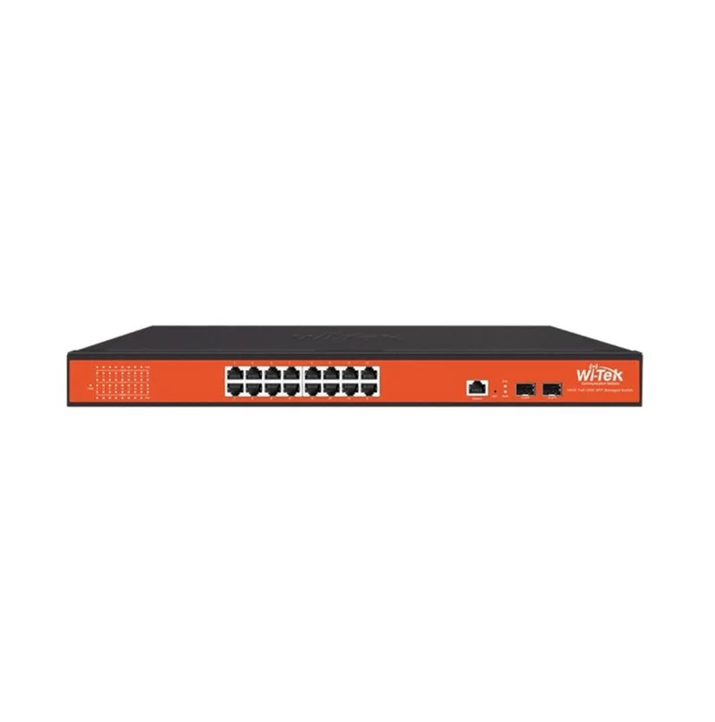Switch de 16 puertos y 2 ranuras SFP WI-PMS318GF fuente de 350W Marca: Wi-Tek