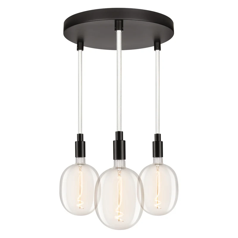 Lámpara colgante OSRAM DECOR Glow Plate, cable iluminado, 3 LED E27 Select
