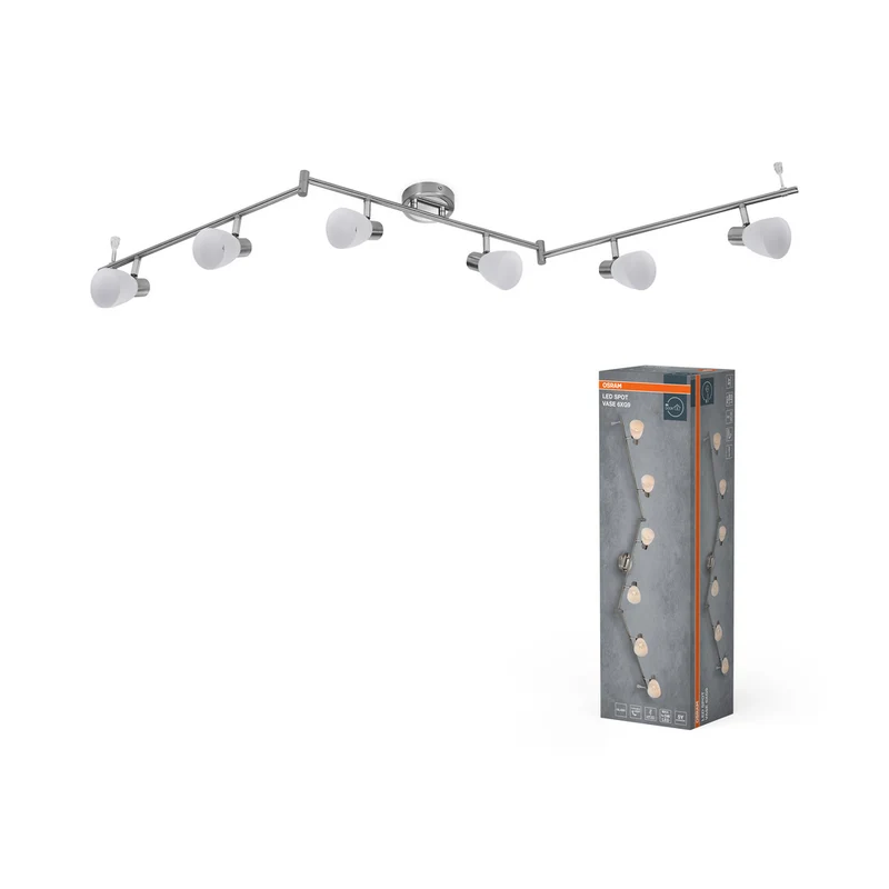 Lámpara de techo LED OSRAM Spot Vase 6xG9 níquel cepillado