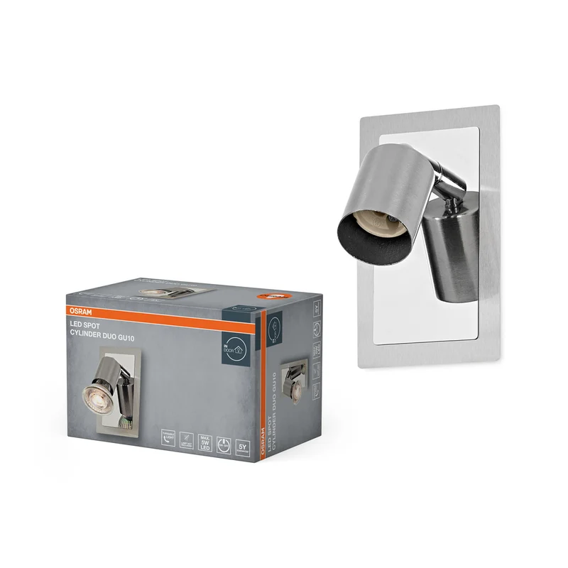 Aplique de pared OSRAM LED Spot Cylinder Duo 1xGU10 níquel cepillado