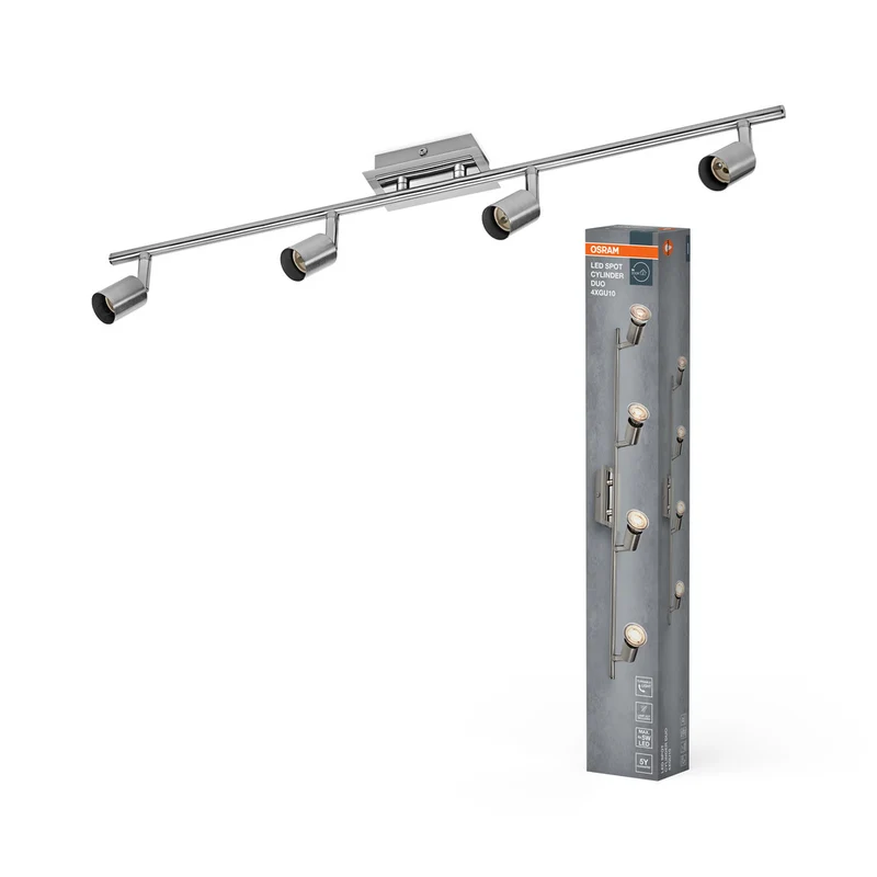 Lámpara de techo OSRAM LED Spot Cylinder Duo 4xGU10 níquel cepillado