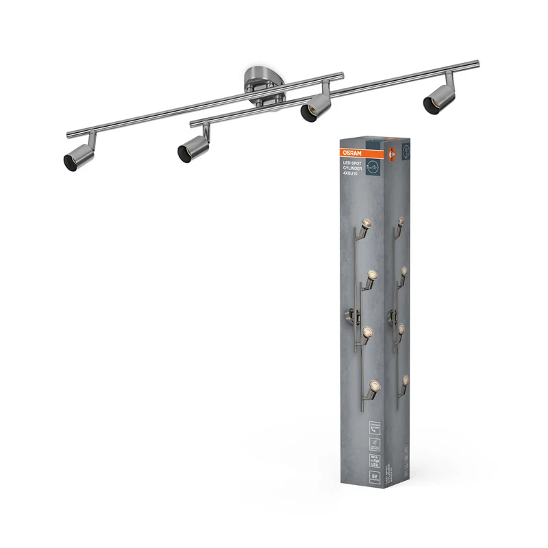 Foco de techo cilíndrico LED OSRAM 4xGU10 níquel cepillado