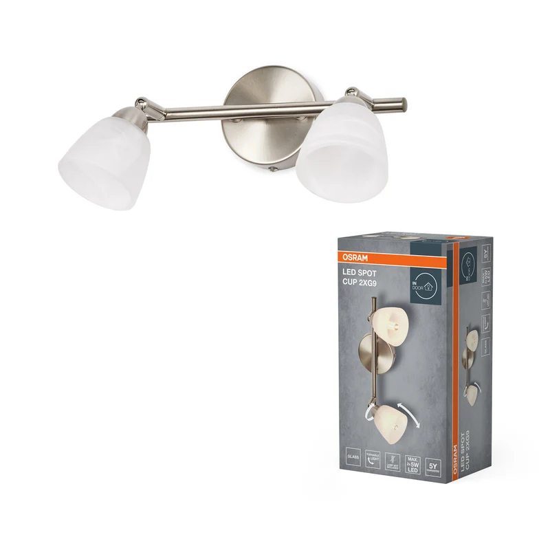 Lámpara de techo LED OSRAM Spot Cup 2xG9 níquel cepillado