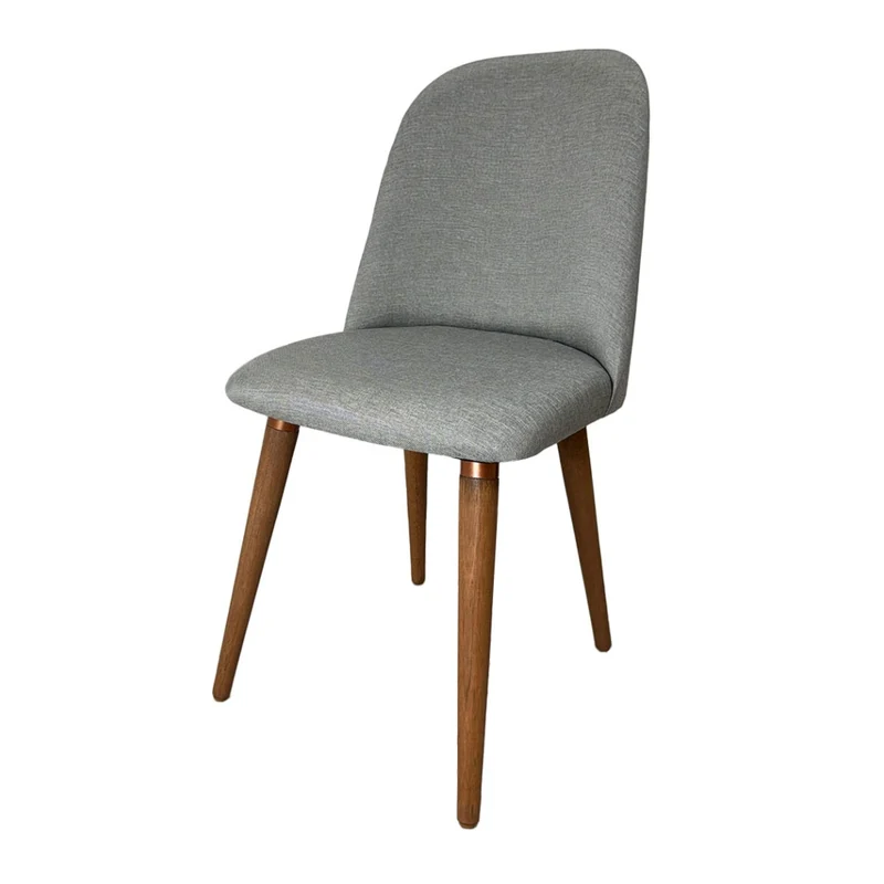 Tokoa Silla para Comedor de Madera Tapizada con Lino