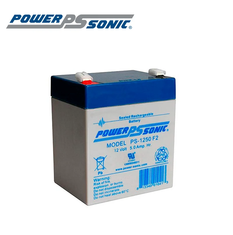 Batería recargable 12V-5A PS-1250F2 Marca: POWER SONIC