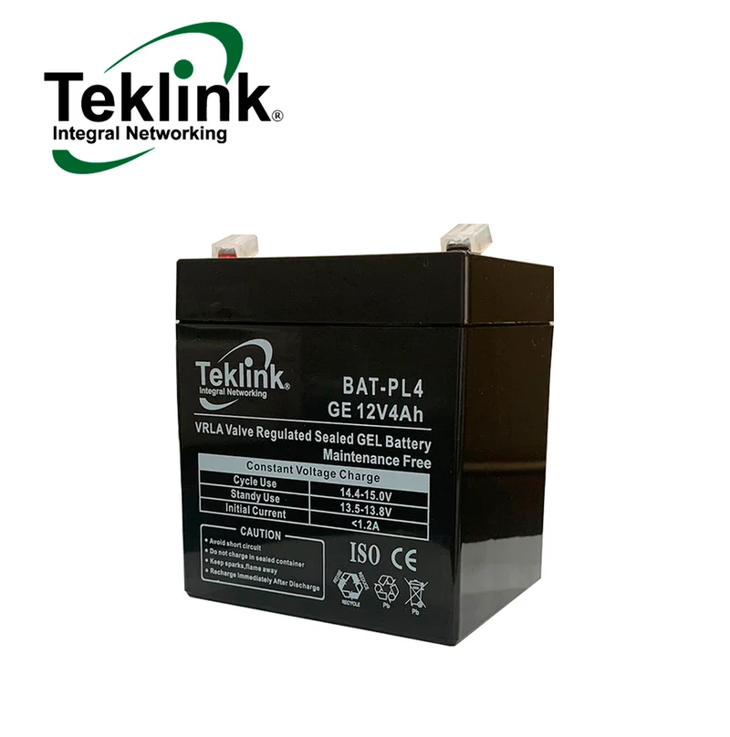 Batería de 12 voltios, 4 amperios, para alarma PL4 Marca: Teklink