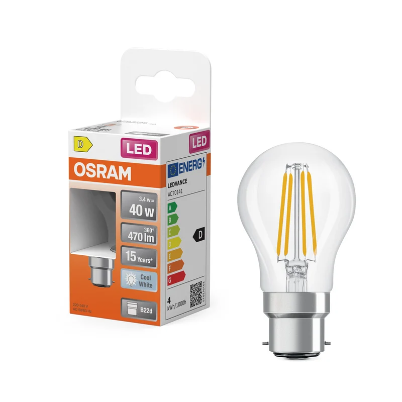 OSRAM LED Retrofit Classic P 3,4 W 840 transparente B22d