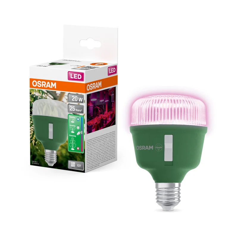 LÁMPARA OSRAM LED STAR GROW T, luz para plantas, lámpara LED, transparente, 20 W, 650 lm, 25 000 h, CRI 80,