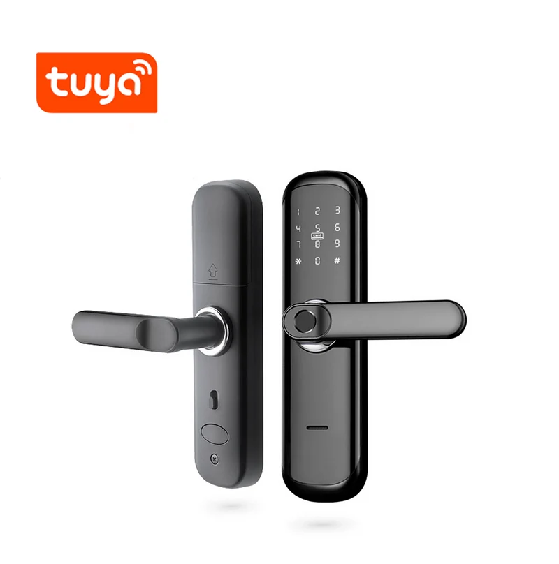 Cerradura inteligente con huella digital para puerta, WiFi, contraseña, Tarjetas de proximidad HR01 Marca: Tuya