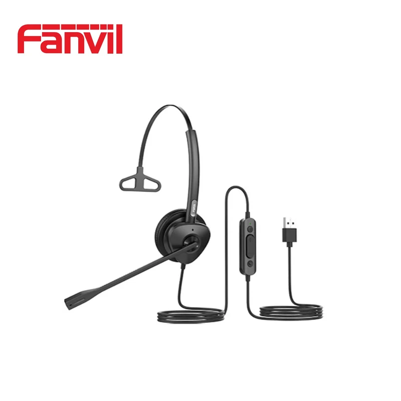 Diadema USB doble microfono mute audio HD HT301-U Marca: Fanvil