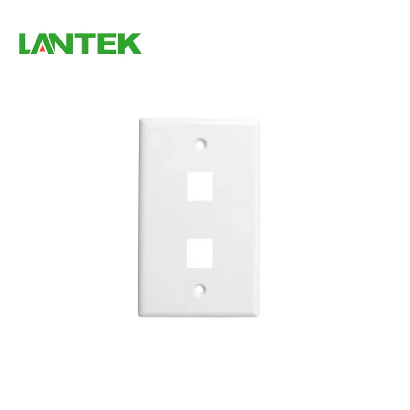 Placa de pared 2 puertos rectangular Faceplate Marca: Lantek