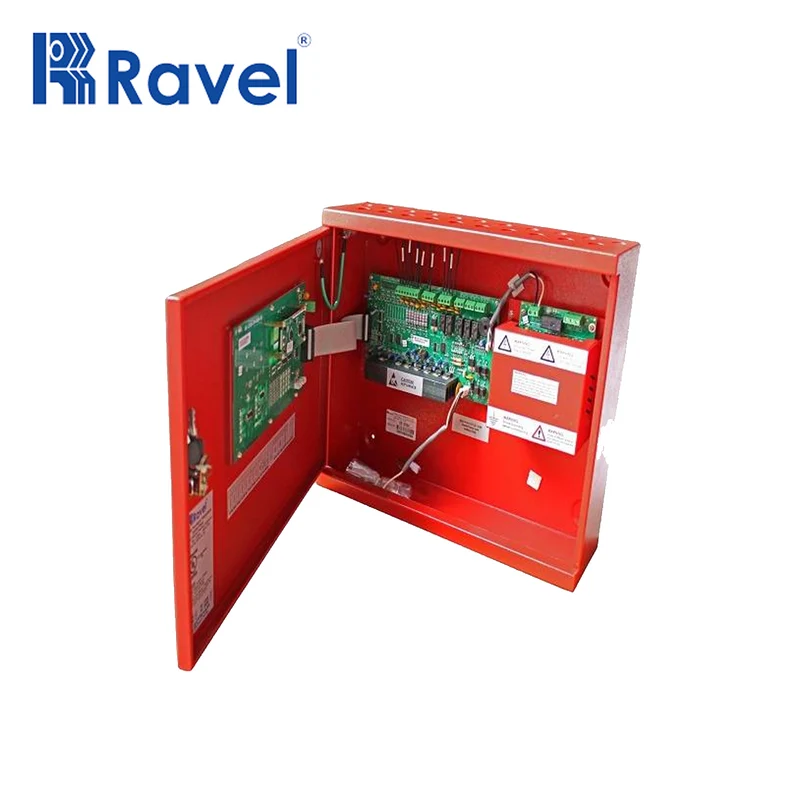 Panel de Alarma Convencional de 4 Zonas, 2 salidas audibles, Carcasa Roja RE-2554 Marca: Ravel