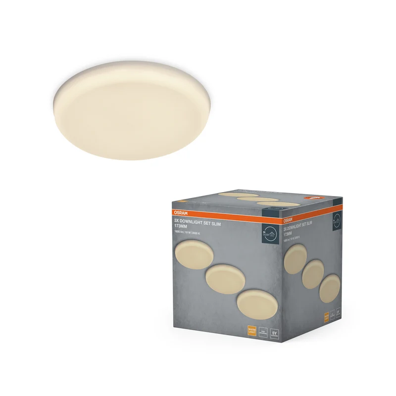 OSRAM LED Downlight - Foco empotrable delgado con corte ajustable, 173 mm, 18 W, 830 blanco, ⌀55…145 mm