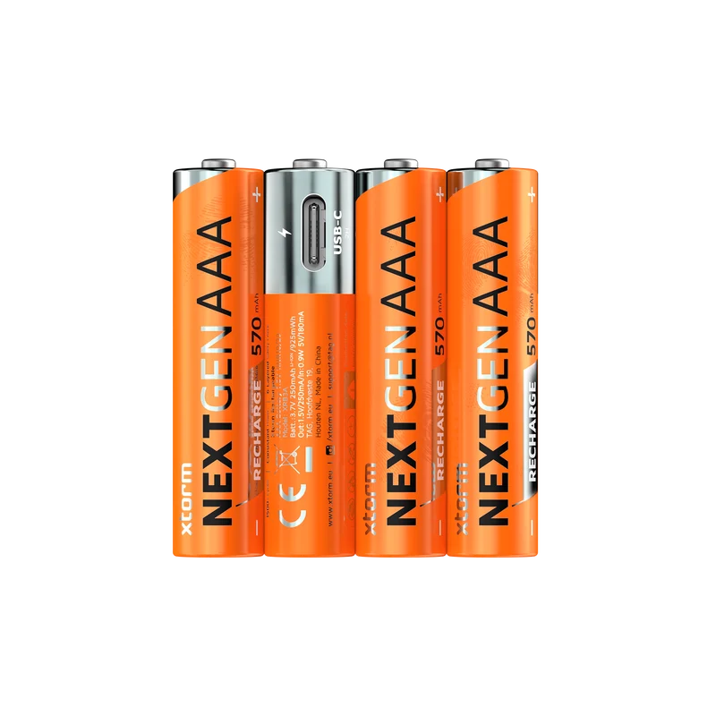 Pack de 4 pilas recargables con USB-C de Xtorm - AAA