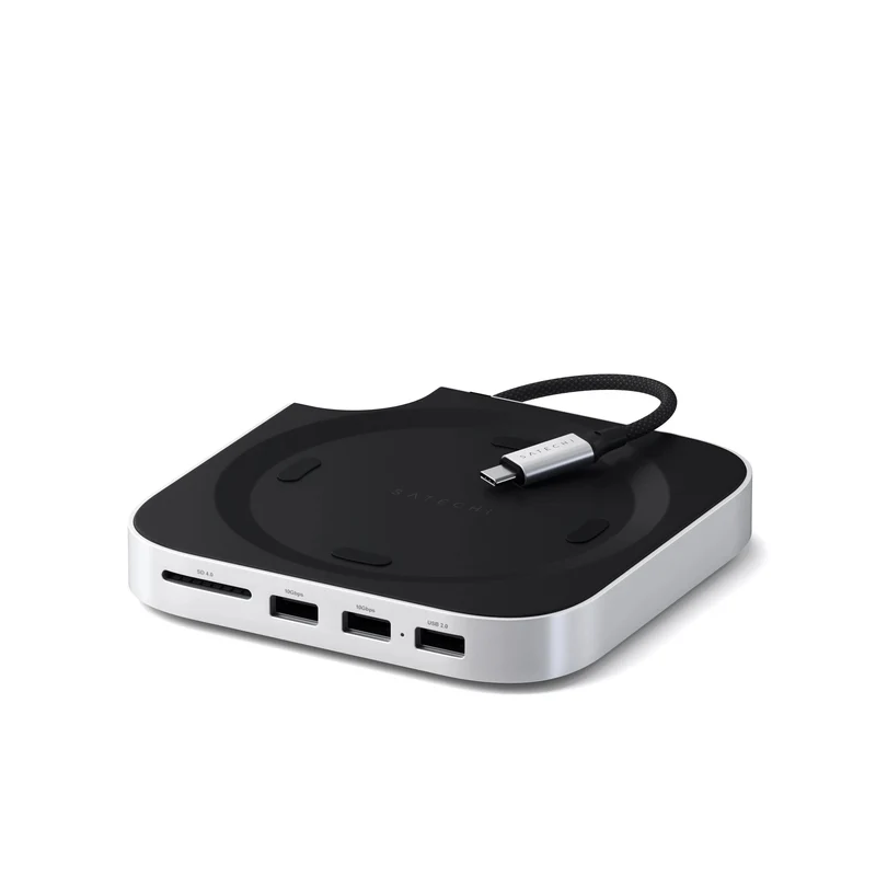 Hub para Mac mini (M4) con caja para disco SSD NVMe de Satechi