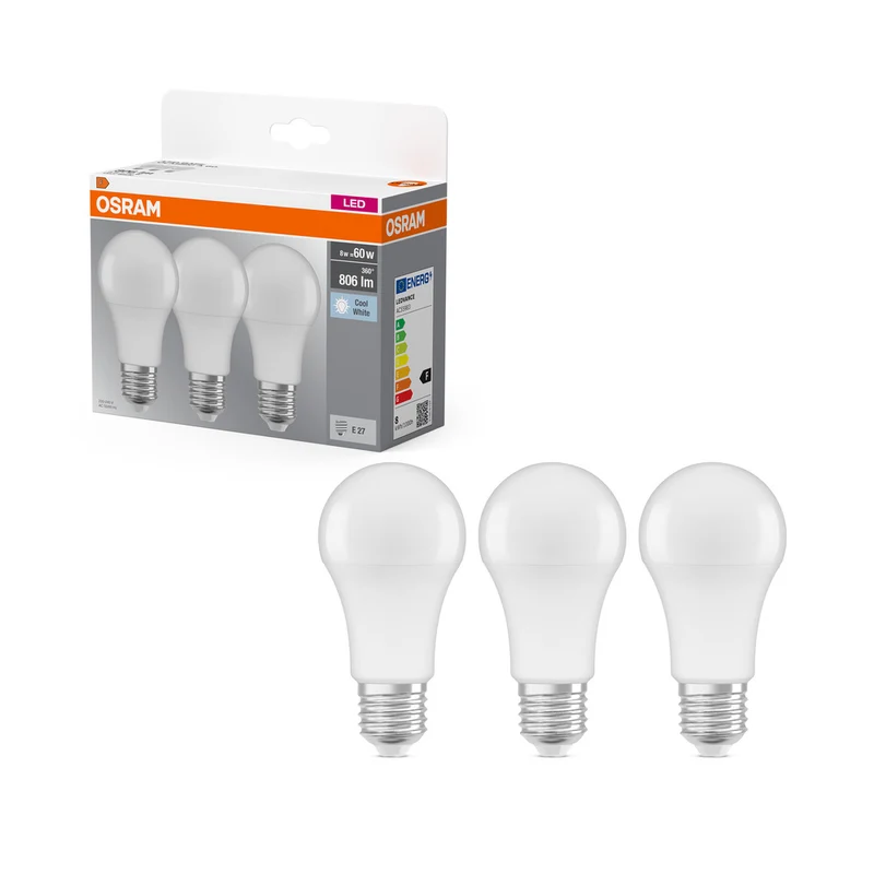 OSRAM LED BASE Classic A 8W 840 mate E27