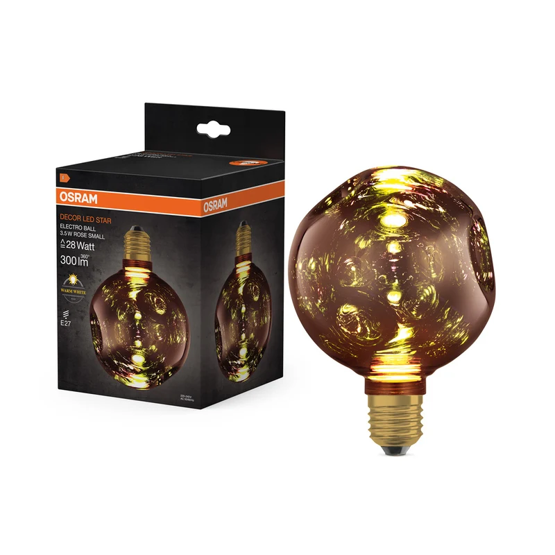 Lámpara LED OSRAM DECOR eléctrica de cristal pequeña rosa