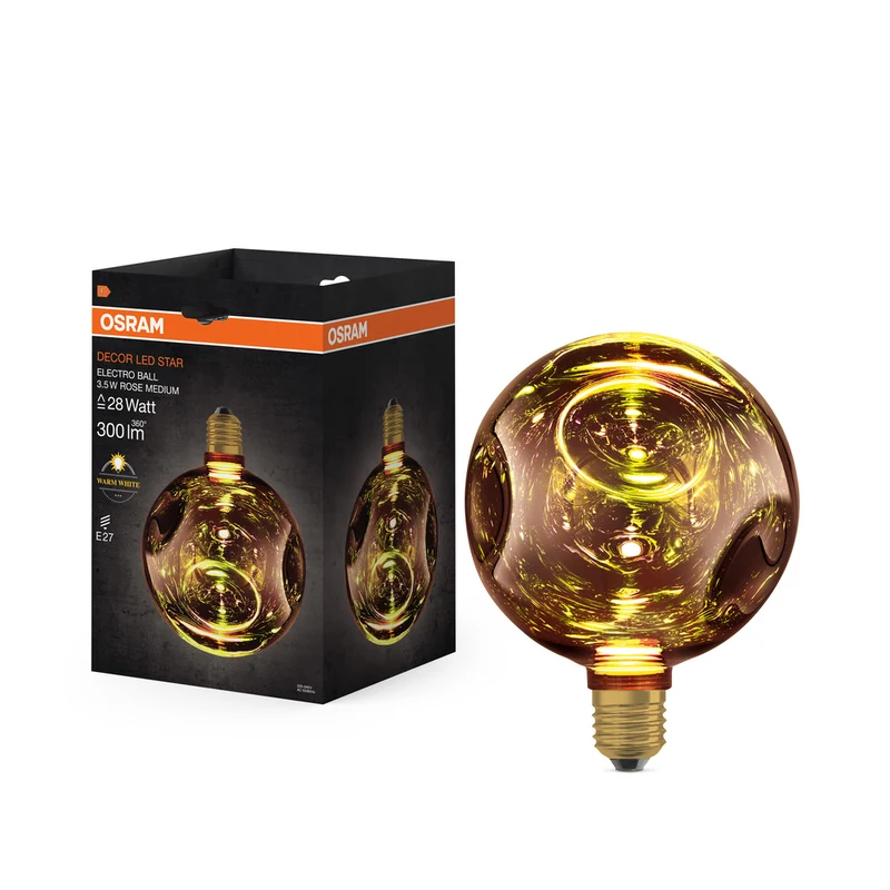 Lámpara LED OSRAM DECOR, cristal eléctrico, rosa medio
