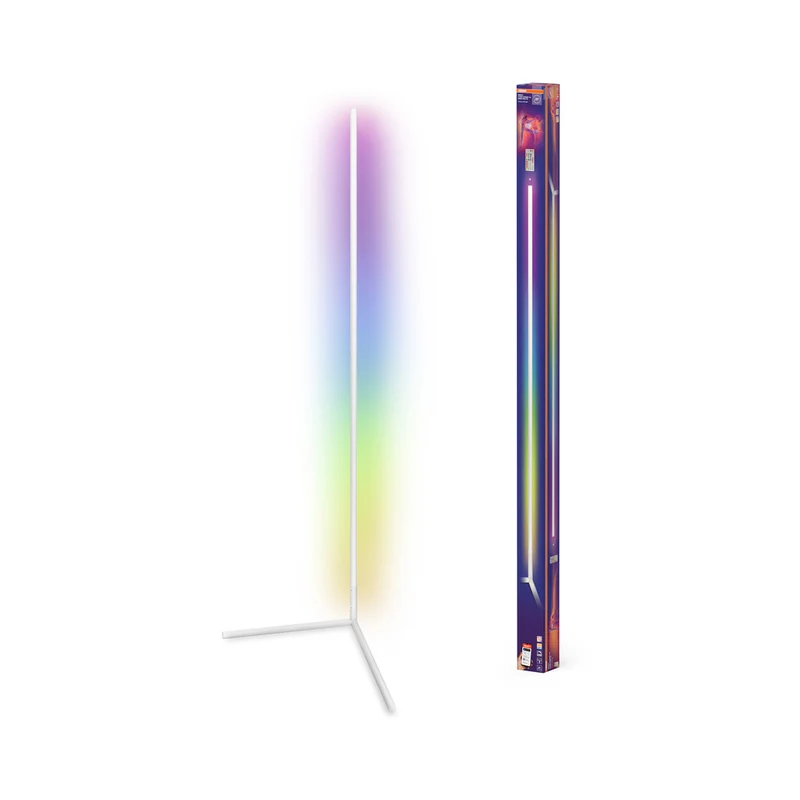 Lámpara de pie OSRAM Matter SMART+ Floor Corner Slim, con mando a distancia, blanca, 1400 mm, RGB + Tunable White (TW)