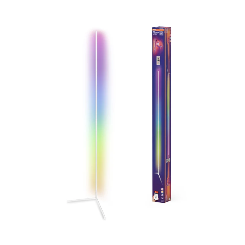 Lámpara de pie OSRAM Matter SMART+ Floor Corner Slim, con mando a distancia, blanca, 2000 mm, RGB + Tunable White (TW)